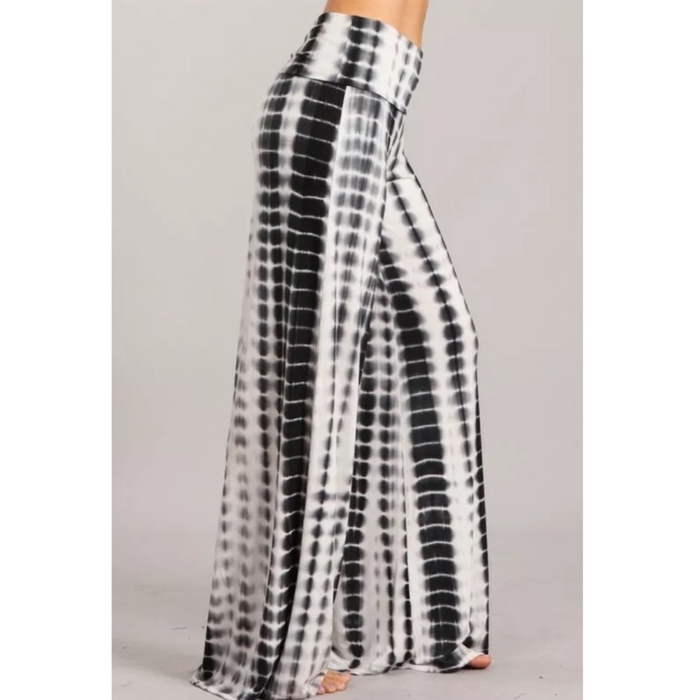 SOLD OUT Tie Dye Boho Wide Leg Palazzo High Waist Pants - Picture 4 of 6